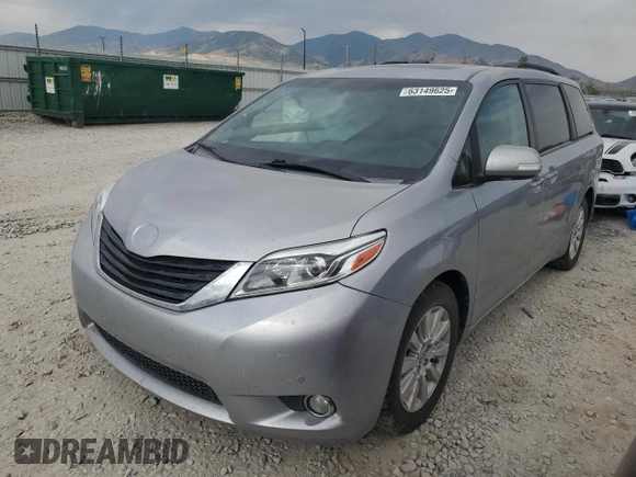 2015 Toyota Sienna Limited с VIN 5TDDK3DC6FS116164, выставлен на аукционе Copart как лот 63149625 с пробегом 92 786 миль миль и Списание • Salvage title. История ставок и продаж доступна на DreamBid. Изображение 1.