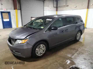 2015 Honda Odyssey LX with VIN 5FNRL5H25FB031580, listed as a Copart auction lot 48119255 with 143,552 mi miles and Salvage Title. Bid and sale history available at DreamBid. Image 1.