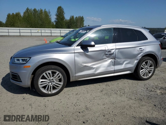 2018 Audi Q5 Premium Plus with VIN WA1BNAFY2J2209396, listed as a Copart auction lot 52804525 with 55,027 mi miles and Salvage Title. Bid and sale history available at carsss.com. Image 1.