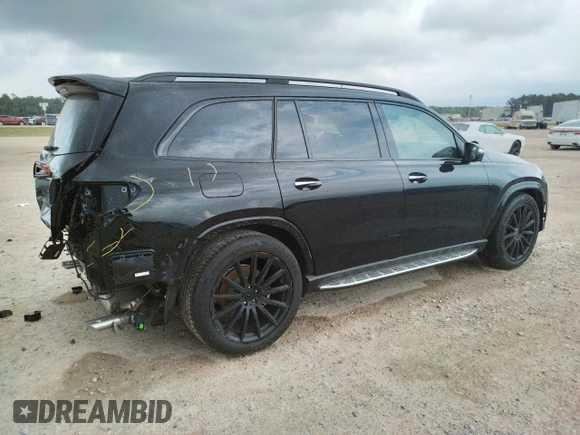 2022 Mercedes-Benz GLS with VIN 4JGFF8GE4NA765606, listed as a Copart auction lot 45724033 with 8,837 mi miles. Bid and sale history available at carsss.com. Image 3.