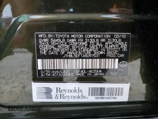 2010 Lexus LS 460 with VIN JTHBL5EF1A5097531, listed as a Copart auction lot 54431565 with 149,100 mi miles and Salvage Title. Bid and sale history available at DreamBid. Image 12.