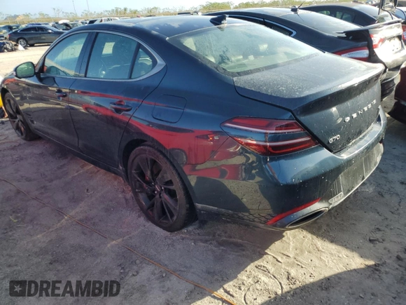 2023 Genesis G70 3.3T with VIN KMTG54TE8PU123516, listed as a Copart auction lot 76779384 with 1,723 mi miles and Non Repairable. Bid and sale history available at carsss.com. Image 2.