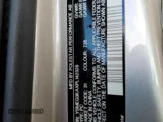 2023 Polestar 2 z VIN YSMEG3KAXPL142328, wystawiony jako Copart lot #55538625 z przebiegiem 58 275 mil mil oraz Tytuł czysty. Historia ofert i sprzedaży dostępna na DreamBid. Obrazek 13.