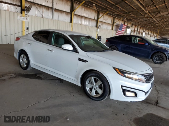 2015 Kia Optima LX with VIN KNAGM4A72F5664038, listed as a Copart auction lot 63708725 with 115,319 mi miles and Salvage title. Bid and sale history available at DreamBid. Image 4.