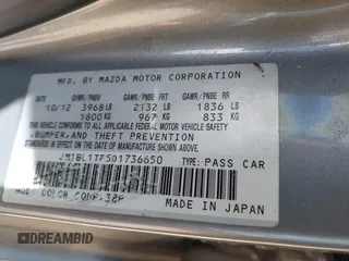 2013 Mazda 3 i SV with VIN JM1BL1TF5D1736650, listed as a IAAI auction lot 42344910 with 175,280 mi miles and . Bid and sale history available at DreamBid. Image 9.