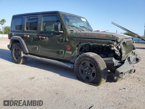 2021 Jeep Wrangler Unlimited Willys with VIN 1C4HJXDN9MW523180, listed as a Copart auction lot 52513505 with 106,130 mi miles and Salvage title. Bid and sale history available at DreamBid. Image 4.