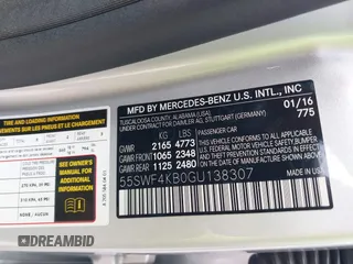 2016 Mercedes-Benz C 300 Luxury with VIN 55SWF4KB0GU138307, listed as a IAAI auction lot 42493236 with 71,342 mi miles and . Bid and sale history available at DreamBid. Image 9.