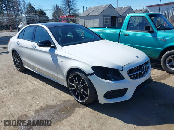 2018 Mercedes-Benz C 43 AMG with VIN 55SWF6EB4JU238408, listed as a IAAI auction lot 41630851 with 116,235 mi miles and . Bid and sale history available at carsss.com. Image 1.