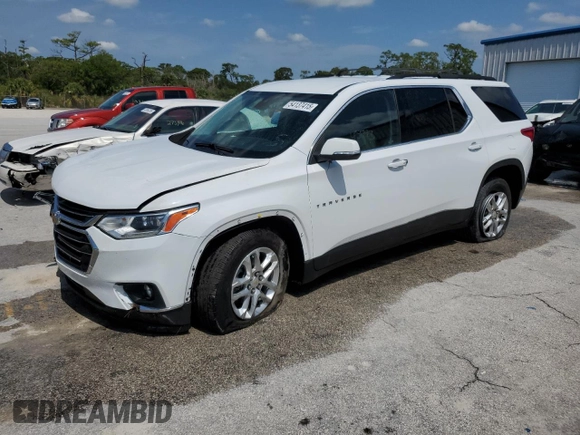 2021 Chevrolet Traverse LT Cloth with VIN 1GNERGKW4MJ270281, listed as a Copart auction lot 54137415 with 43,793 mi miles and Non repairable. Bid and sale history available at DreamBid. Image 1.