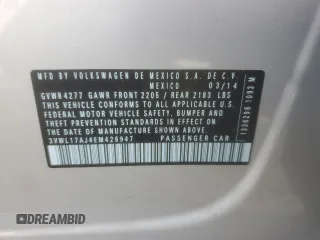 2014 Volkswagen Jetta SEL с VIN 3VWL17AJ4EM426947, выставлен на аукционе Copart как лот 49431185 с пробегом 104 254 миль миль и Списание • Salvage title. История ставок и продаж доступна на DreamBid. Изображение 14.