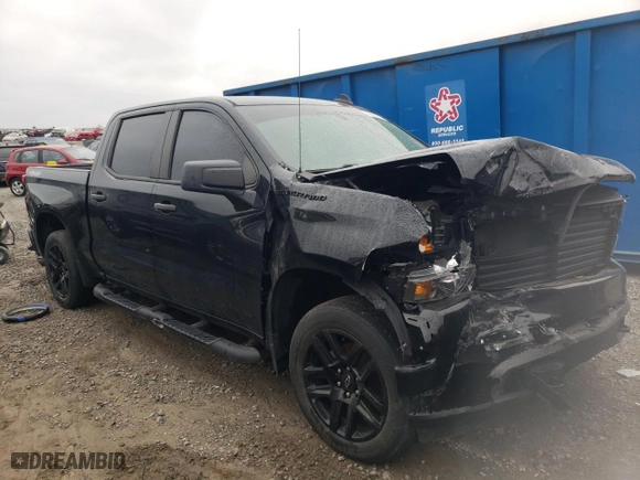 2021 Chevrolet Silverado 1500 Custom with VIN 1GCPYBEK3MZ204029, listed as a Copart auction lot 43522715 with 107,800 mi miles and Salvage Title. Bid and sale history available at carsss.com. Image 4.