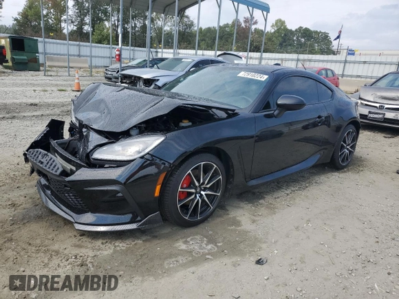 2023 Toyota GR86 with VIN JF1ZNBC13P8752642, listed as a Copart auction lot 72910224 with 12,098 mi miles and Salvage Title. Bid and sale history available at carsss.com. Image 1.