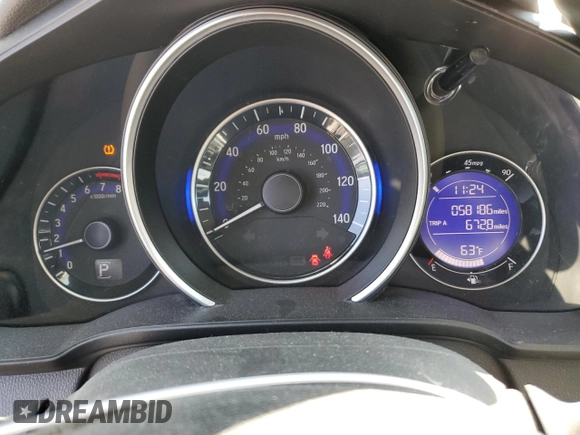2015 Honda Fit EX-L with VIN 3HGGK5H86FM773692, listed as a Copart auction lot 53112725 with 58,186 mi miles and Clean Title. Bid and sale history available at carsss.com. Image 9.