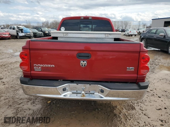 2007 Dodge Dakota SLT with VIN 1D7HW48J87S162047, listed as a Copart auction lot 51101885 with 115,438 mi miles and Salvage Title. Bid and sale history available at carsss.com. Image 6.