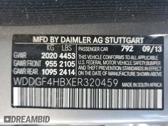 2014 Mercedes-Benz C 250 Sport with VIN WDDGF4HBXER320459, listed as a Copart auction lot 60655285 with 125,954 mi miles and Clean title. Bid and sale history available at DreamBid. Image 12.