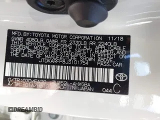 2018 Toyota Prius Plus with VIN JTDKARFP8J3101754, listed as a IAAI auction lot 42045438 with 72,317 mi miles and . Bid and sale history available at DreamBid. Image 9.