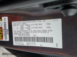 2020 Toyota Tundra 4WD SR5 with VIN 5TFDY5F19LX899332, listed as a Copart auction lot 46111005 with 85,055 mi miles and Salvage Title. Bid and sale history available at carsss.com. Image 12.
