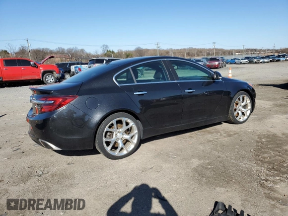 2014 Buick Regal GS with VIN 2G4GU5GX5E9257893, listed as a Copart auction lot 49737655 with 155,541 mi miles and Salvage Title. Bid and sale history available at DreamBid. Image 3.