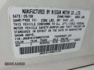 2008 Infiniti G35 Sedan x with VIN JNKBV61F68M272765, listed as a Copart auction lot 50389715 with 103,305 mi miles and Salvage Title. Bid and sale history available at carsss.com. Image 12.