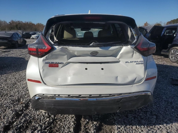 2023 Nissan Murano Platinum with VIN 5N1AZ2DS8PC139539, listed as a Copart auction lot 83674414 with 14,324 mi miles and Salvage Title. Bid and sale history available at carsss.com. Image 6.