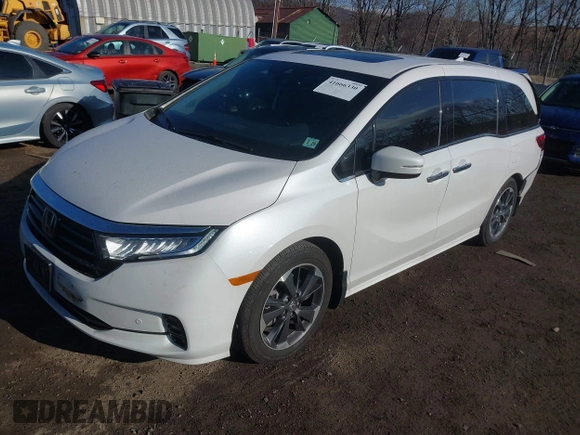 2024 Honda Odyssey Elite with VIN 5FNRL6H90RB028139, listed as a IAAI auction lot 41666330 with 8,516 mi miles and . Bid and sale history available at DreamBid. Image 2.