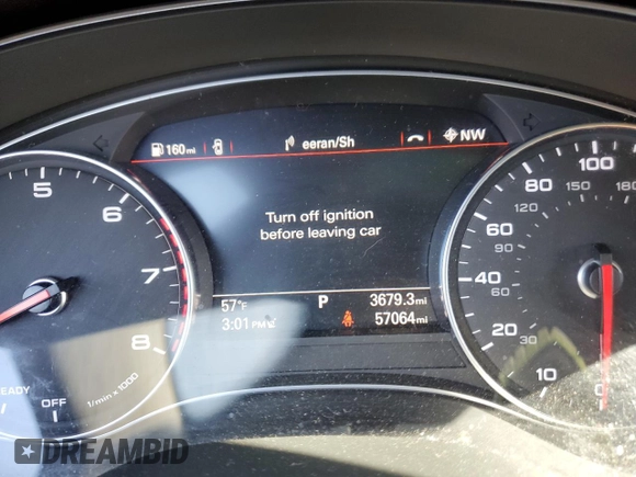 2017 Audi A6 Premium Plus with VIN WAUF2AFC9HN133847, listed as a Copart auction lot 47553955 with 57,064 mi miles and Salvage Title. Bid and sale history available at carsss.com. Image 9.
