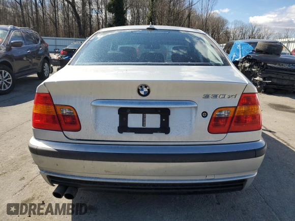 2004 BMW 3 Series 330xi with VIN WBAEW53444PG11808, listed as a Copart auction lot 47438665 with 145,210 mi miles and Salvage Title. Bid and sale history available at carsss.com. Image 6.