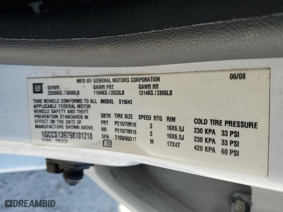 2009 Chevrolet Colorado LT w/1LT with VIN 1GCCS139798101218, listed as a Copart auction lot 81456414 with 242,091 mi miles and Salvage Title. Bid and sale history available at carsss.com. Image 15.
