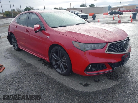 2019 Acura TLX w/A-Spec Pkg with VIN 19UUB1F60KA003573, listed as a IAAI auction lot 41578850 with 48,055 mi miles. Bid and sale history available at carsss.com. Image 1.