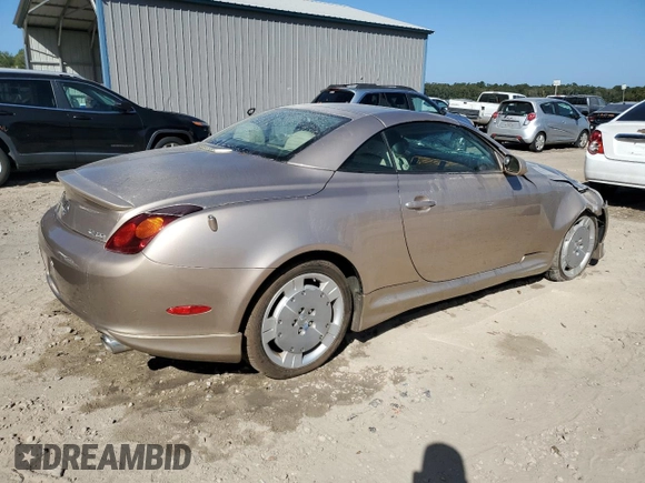 2002 Lexus SC 430 with VIN JTHFN48Y220006106, listed as a Copart auction lot 76703744 with 114,122 mi miles and Salvage Title. Bid and sale history available at DreamBid. Image 3.
