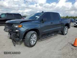 2021 Chevrolet Silverado 1500 Custom with VIN 3GCPWBEH3MG104894, listed as a Copart auction lot 77579884 with 38,493 mi miles and Salvage Title. Bid and sale history available at DreamBid. Image 1.
