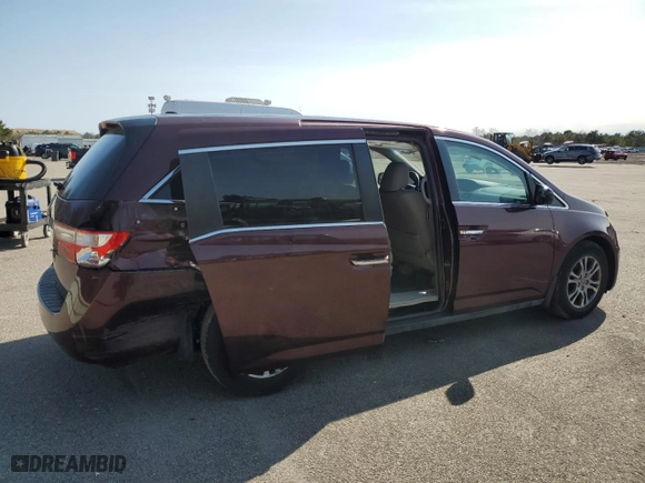 2012 Honda Odyssey EX-L with VIN 5FNRL5H67CB084585, listed as a Copart auction lot 52854525 with 108,015 mi miles and Salvage Title. Bid and sale history available at carsss.com. Image 3.