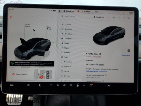2023 Tesla Model 3 Performance z VIN 5YJ3E1EC4PF488873, wystawiony jako Copart lot #78991994 z przebiegiem 26 452 mil mil oraz Szkoda całkowita • Salvage title. Historia ofert i sprzedaży dostępna na DreamBid. Obrazek 9.