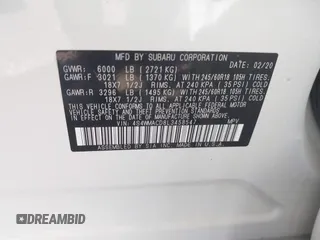 2020 Subaru Ascent Premium с VIN 4S4WMACD8L3458547, выставлен на аукционе IAAI как лот 42537040 с пробегом 116 395 миль миль и . История ставок и продаж доступна на DreamBid. Изображение 9.
