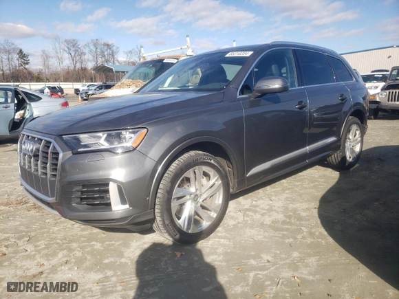 2020 Audi Q7 Premium Plus with VIN WA1LXAF7XLD005572, listed as a Copart auction lot 85310204 with 76,961 mi miles and Clean Title. Bid and sale history available at carsss.com. Image 1.