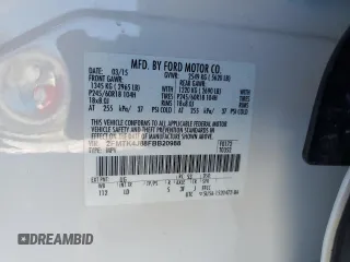 2015 Ford Edge SEL with VIN 2FMTK4J88FBB20988, listed as a Copart auction lot 45712615 with 79,695 mi miles and Salvage Title. Bid and sale history available at carsss.com. Image 14.