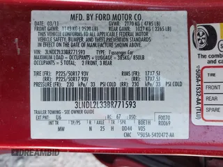 2011 Lincoln MKZ Hybrid with VIN 3LNDL2L33BR771593, listed as a IAAI auction lot 41835478 with 55,229 mi miles. Bid and sale history available at carsss.com. Image 9.