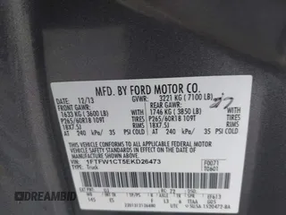 2014 Ford F-150 XL with VIN 1FTFW1CT5EKD26473, listed as a IAAI auction lot 41783458 with 88,625 mi miles and . Bid and sale history available at DreamBid. Image 9.