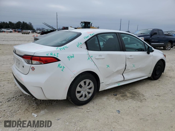 2021 Toyota Corolla L with VIN 5YFDPMAE8MP199521, listed as a Copart auction lot 45227185 with 53,977 mi miles and Salvage Title. Bid and sale history available at DreamBid. Image 3.