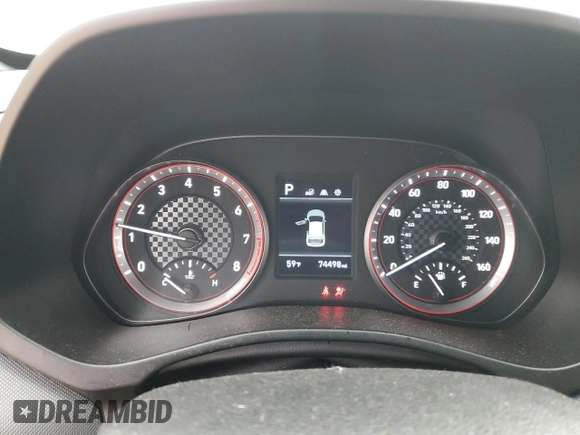 2019 Hyundai Veloster 2.0 with VIN KMHTG6AF5KU018693, listed as a Copart auction lot 76660363 with 74,498 mi miles. Bid and sale history available at carsss.com. Image 9.
