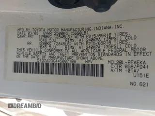 2004 Toyota Sienna CE with VIN 5TDZA23C44S007106, listed as a IAAI auction lot 42077667 with 201,895 mi miles. Bid and sale history available at carsss.com. Image 9.