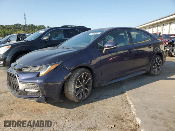 2021 Toyota Corolla SE with VIN JTDM4MCE7MJ057154, listed as a Copart auction lot 71494734 with 47,708 mi miles and Salvage Title. Bid and sale history available at carsss.com. Image 1.