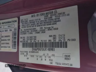 2016 Ford Fusion SE with VIN 3FA6P0H70GR148981, listed as a IAAI auction lot 42333153 with 131,442 mi miles and . Bid and sale history available at DreamBid. Image 9.