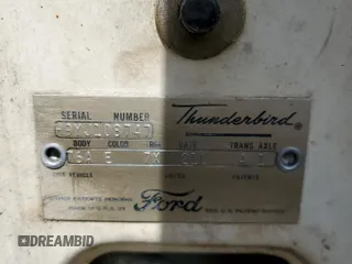 1959 Ford Thunderbird with VIN H9YJ108747, listed as a Copart auction lot 71600864 with 66,285 mi miles and Clean Title. Bid and sale history available at DreamBid. Image 13.
