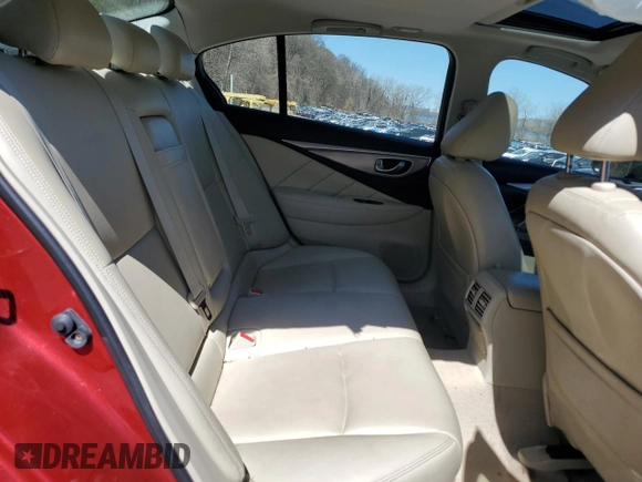 2014 Infiniti Q50 Premium with VIN JN1BV7AR7EM689215, listed as a Copart auction lot 53778625 with 110,164 mi miles and Salvage Title. Bid and sale history available at carsss.com. Image 10.