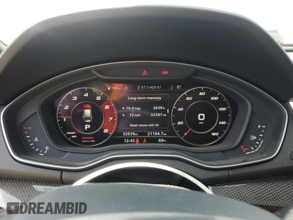 2019 Audi SQ5 Premium Plus with VIN WA1B4AFY2K2131402, listed as a Copart auction lot 54062965 with 32,639 mi miles and Salvage Title. Bid and sale history available at DreamBid. Image 9.