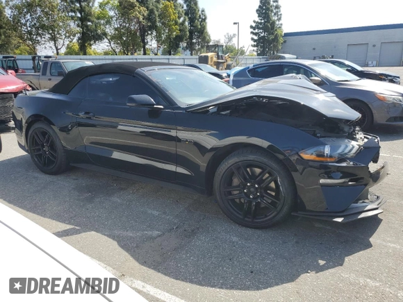 2019 Ford Mustang GT Premium with VIN 1FATP8FF4K5186253, listed as a Copart auction lot 56897965 with 75,738 mi miles and Salvage title. Bid and sale history available at DreamBid. Image 4.