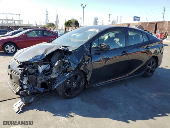 2022 Toyota Prius L Eco with VIN JTDKAMFU3N3165215, listed as a Copart auction lot 47499305 with 17,455 mi miles and Salvage Title. Bid and sale history available at carsss.com. Image 1.