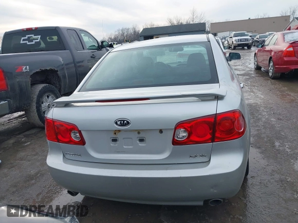 2007 Kia Optima EX with VIN KNAGE124875157565, listed as a IAAI auction lot 41553065 with 189,258 mi miles. Bid and sale history available at carsss.com. Image 16.