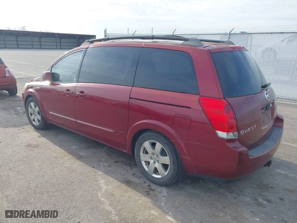 2005 Nissan Quest with VIN 5N1BV28U15N138844, listed as a IAAI auction lot 42005350 with 187,244 mi miles. Bid and sale history available at carsss.com. Image 3.